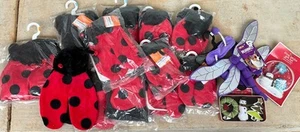 Lot Of  12 - 11-Ladybug Dog or Cat Costumes  Lady Bug/1 Dragonfly & Toys - Picture 1 of 4