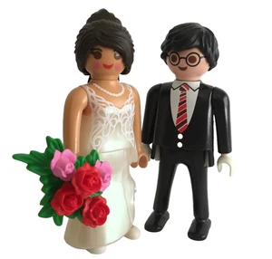 Playmobil White Bride & Groom Wedding Couple - C23 - Picture 1 of 6