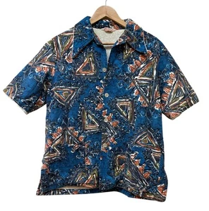Vintage 60s 70s Jantzen Retro Cabana Terrycloth Towel Shirt Jacket Fit Size M - Picture 1 of 10