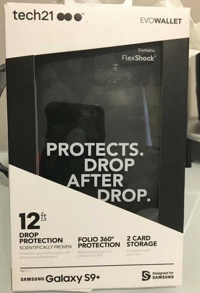 Tech21 Genuine Evo Wallet Phone Case For Samsung Galaxy S9+ Plus Black - Image 1 of 1