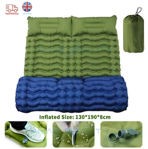 Inflatable Mat Camping Sleeping Self Inflating Mattress Bed Air Pillow Hiking UK - Picture 1 of 20
