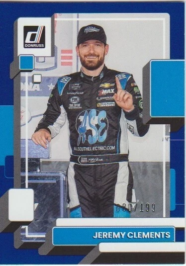 Jeremy Clements, 2023 Panini Donruss Racing #92, Navy Blue parallel, SN 080/199 - Image 1 of 1