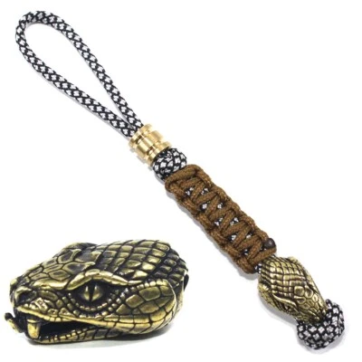 Paracord нож ремень с латуни змея бусина тактические ремешки рюкзак молнии - Изображение 1 из 4