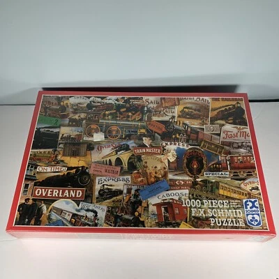 All Aboard 1000 Pc Puzzle 1992 FX Schmid Trains Railroad 26.5" x 17.25" SEALED - Image 1 of 2
