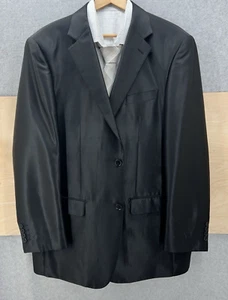Giorgio Fiorelli Black Mens Evening Jacket Suit Size 46L 2 Button Superlux Fine - Picture 1 of 20