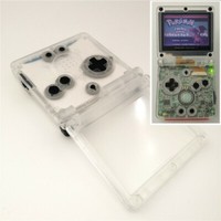 GBA SP Transparent White Shell Housing Case For Nintendo Game Boy Advance SP