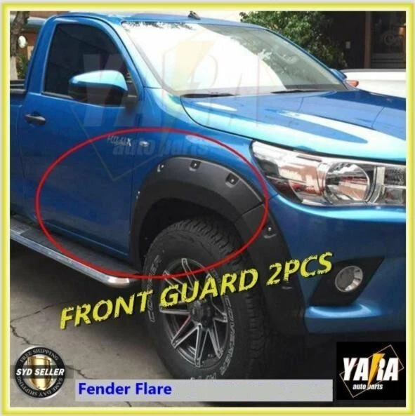 Расширители крыльев подходят для Hilux SR5 2015-2018 годов выпуска с карманом матовые черные передняя защита 2 шт. - Изображение 1 из 1