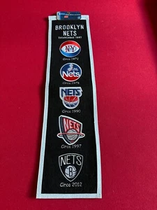 Brooklyn Nets, "BANDERA DEL PATRIMONIO" Nuevo (8" x 32") De colección - Imagen 1 de 2