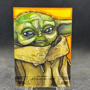 2024 Topps Star Wars Masterwork Grogu Sketch by Michael Mastermaker 1/1 - Picture 1 of 2