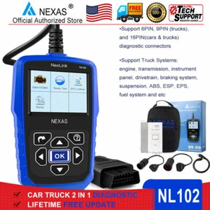 NEXAS NL102 Heavy Duty Diesel Truck OBD2 Scanner Code Reader HD Diagnostic Tool - Foto 1 di 11