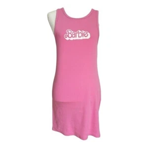 NWT Primark x Barbie Pink Ribbed Mini Dress Size Medium - Picture 1 of 8