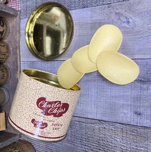 Vintage MINI Charles Chips Can + Fake Play Food Potato Chips Advertising Prop - Picture 1 of 12