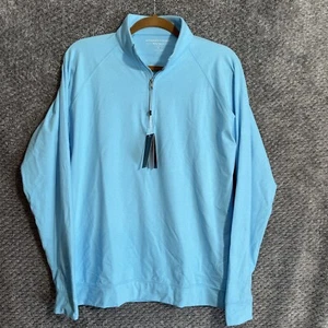 Holderness & Bourne The Westland Pullover 1/4 Zip Sz M Blue Tailored Fit NEW - Picture 1 of 9