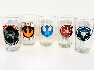 5 Star Wars Trinkgläser C-p30 R2d2 Darth Vader Rebel Forces First Order... - Bild 1 von 8