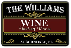 PERSONALIZED WINE TASTING ROOM METAL SIGN - Picture 1 of 1