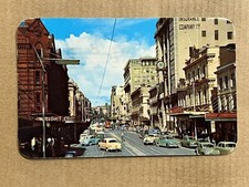Postcard Auckland NZ New Zealand Queen Street View Old Cars Shops Vintage PC
