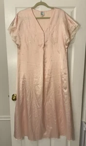 Camisón Eve Stillman Vintage Talla M Rosa Manga Acampanada Bordado Flores - Imagen 1 de 13