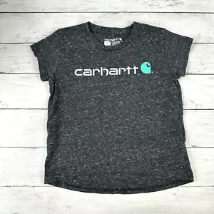 Carhartt short Sleeve t-shirt Girls 5 Outdoor Toddler Gray logo - Picture 1 of 7