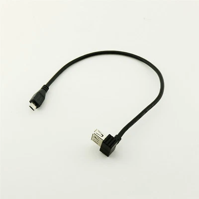 USB 2.0 A Female Angled to Micro USB 5 Pin Male Adapter Cable For Phone Samsung - Image 1 of 4