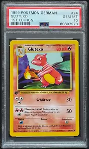 1999 Pokemon 1st Edition German Charmeleon "Glutexo" PSA 10 Base Set #24 - Picture 1 of 2