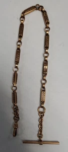 Vintage Antik W&S B Gold Filled ? Weste Taschenuhrkette Anhänger ZIERLICH AUSGEFALLEN - Bild 1 von 15