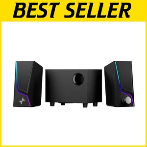 Compact 2.1 Subwoofer System with Touch Controls - Perfect for Gaming & Desktop - Picture 1 of 8