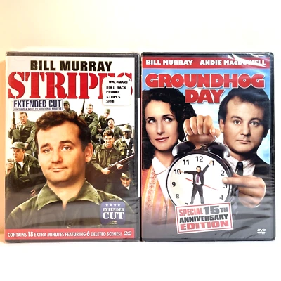 STRIPES / GROUNDHOG DAY (DVD) Bill Murray - Comedy War Drama Fantasy NEW - Image 1 of 4