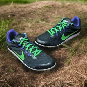 Nike Zoom Rival D 9 Distancia Correr Picos Zapatos Para Hombres Talla 8.5 Negro Púrpura Nuevo en Caja - Imagen 1 de 14