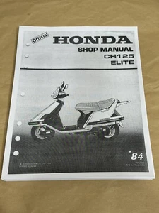 3 hole Official Service Shop Repair Manual 1984 Honda Elite 125 CH125 Scooter - Picture 1 of 3