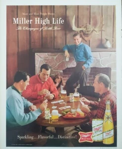 1966 vintage Miller Beer print ad. Playing cards at the cabin, Mans weekend - Picture 1 of 1
