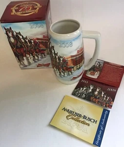 Budweiser 2008 75th Anniversary stein Mug With Cert Of Authenticity New In Box f - Picture 1 of 6