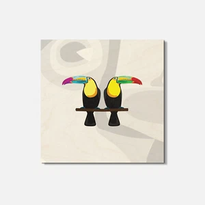Toucans Animal 4'' X 4'' Square Wooden Coaster - Bild 1 von 3