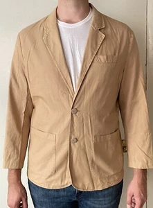 Grayers Clothiers Men's Dylan Size XL Khaki Cotton Canvas 2-Button Blazer Jacket - Picture 1 of 11