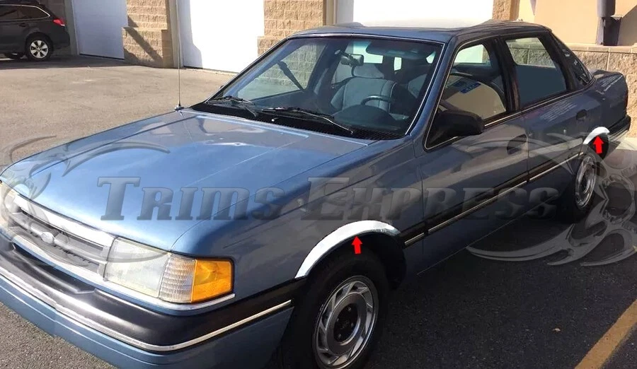 for:1988-1994 Ford Tempo 4Dr/Mercury Topaz 4Dr Stainless Fender Trim Well 4Pc 2" - Image 1 of 3