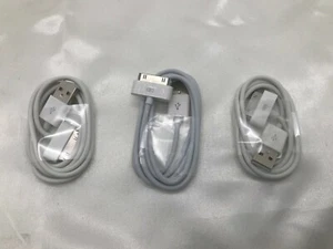 For Apple iPhone 1st Gen 2G 3G 4 - 3x "GENERIC" 30-Pin To USB Charger Sync Cable - Picture 1 of 2