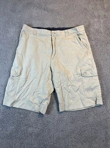 Izod Lacoste Shorts Mens Khaki Cargo Shorts Size 42 beige tan DAD SHORTS GORP - Picture 1 of 12