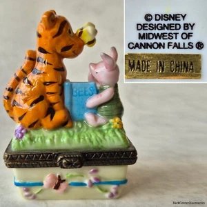 Midwest of Cannon Falls Porzellan Klappdose: Tigger & Ferkel lesen Bienen Buch - Bild 1 von 13