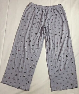 Girl’s Medium Pajama Pants Floral Graphic Lounge Casual Steel Blue - Picture 1 of 14