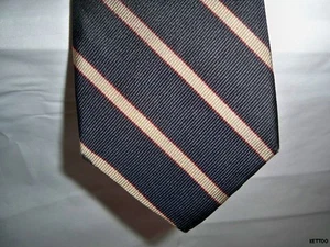 Vintage Gorsart Clothes New York Silk Men's Necktie Navy with Silver Red Stripe - Picture 1 of 4
