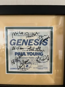 Genesis Band-signed Invisible Touch Tour Ticket Leeds 6.28.87 w/Paul Young too! - Picture 1 of 3