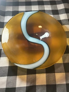 Wunderschöne Kunstglas Herzstück Schale 14" unbeschriftet. - Bild 1 von 9