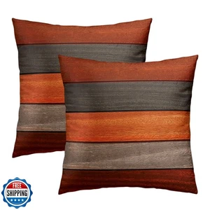 Mweet Fall Thanksgiving Throw Pillow Covers 18 x 18 Set of 2, Retro Rustic Ba - Picture 1 of 5