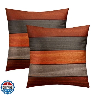 Mweet Fall Thanksgiving Throw Pillow Covers 18 x 18 Set of 2, Retro Rustic Ba - Image 1 of 4