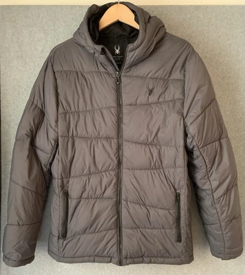 Chaqueta Abrigo Spyder Para Hombres Puffer Talla M Gris Invierno Aire Libre Nieve Cremallera Completa Foto 1 de 4