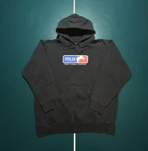 Vtg Y2K MLG Major League Gaming Hoodie Size Large Cod / Halo RARE OG Black 24x27 - Picture 1 of 9