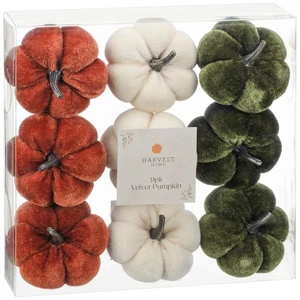 9Pk Harvest Home Velvet Pumpkins A Charming Halloween Ornament Around The Home - Picture 1 of 6
