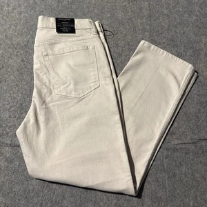 Jeans dritti Banana Republic High Rise taglia 12/31 Petite crema bianco denim nuovi con etichette - Foto 1 di 9