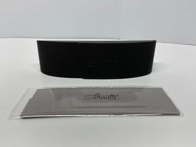 Silhouette Authentic Eyewear Glasses Case Flip Gray Cleaning Cloth Large New - Image 1 of 3