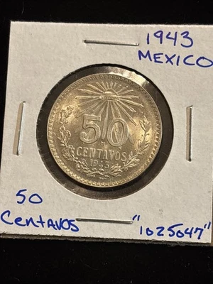 México 1943 50 Centavos Plata “1025047” Mexicano 50C Foto 1 de 4