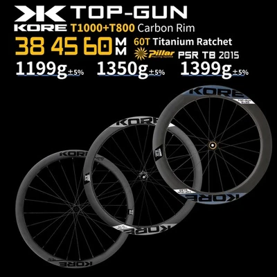 700 C Carbon Clincher Scheibenbremse 38/45/60 mm Tubeless‑Ready Ratchet‑Nabe - Bild 1 von 4
